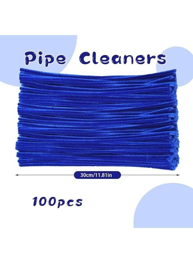 KTrading 100 Pcs Pipe Cleaner | Chenille Stems for Hobby Crafts, Scrapbooking, DIY Accessory Decorations Creative School Projects (Dark Blue) - Image 4