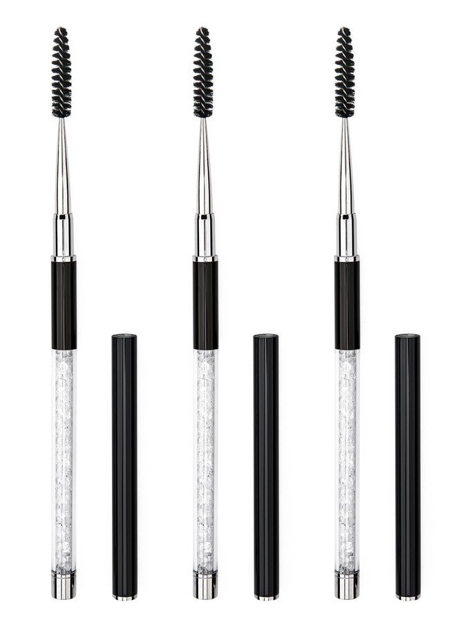 G2PLUS 3PCS Eyelash Brushes, Black Mascara Wands, Eyelash Spoolies with Tube, Portable and Bendable Eyebrow Brush for Eyelash Extensions and Eyebrow Comb (Black） - Image 1