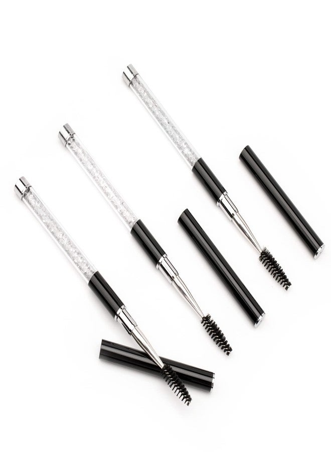G2PLUS 3PCS Eyelash Brushes, Black Mascara Wands, Eyelash Spoolies with Tube, Portable and Bendable Eyebrow Brush for Eyelash Extensions and Eyebrow Comb (Black） - Image 3