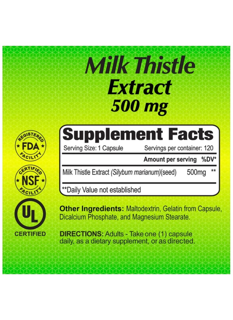 alfa vitamins Milk Thistle 500mg - 120 capsules  - Image 2