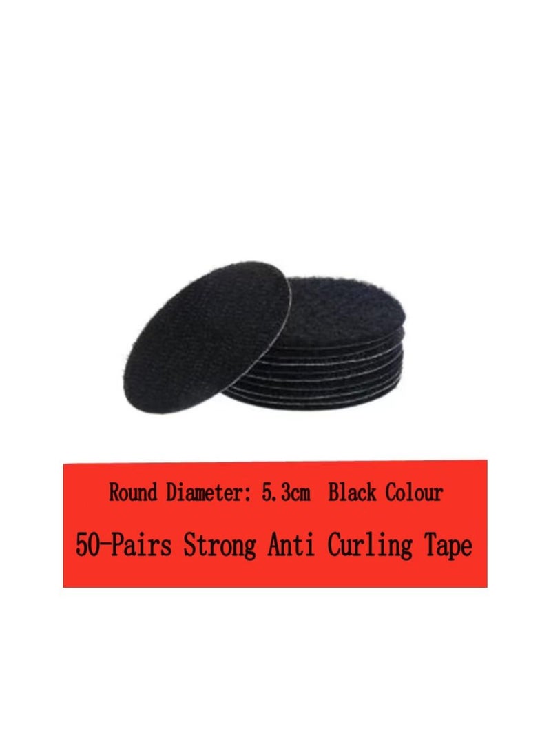 50-Pairs Round Type Strong Anti Curling Tape,Anti-slip Stickers Rug Gripper Self Adhesive Fastener,Keep Corners Flat Adhesive Tape for Bed Sheet,Sofa Cushion,Mat - Image 2