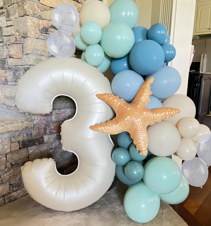 EASUTE Under the Sea Balloon Arch - 139PCS Beach Themed Balloons Decoration White Macaron Green Deep Blue Balloon for Sea Pool Summer Shark Fish Birthday Baby Shower Boy Girl Party Decoration (Blue) - Image 5