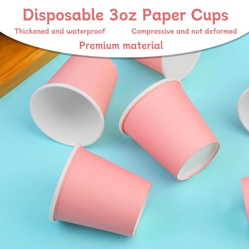 Iuuidu 3 oz Paper Cups  100 Pack Pink Bathroom Paper Cups  3 oz Mouthwash Cups Small Paper Cups  Bath Paper Cups Rinse Cups for Home  Office  Wedding  Travel - Image 4