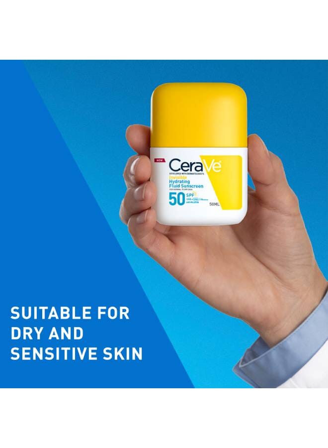 CeraVe Invisible Hydrating Fluid Sunscreen SPF50 50ml - Image 2