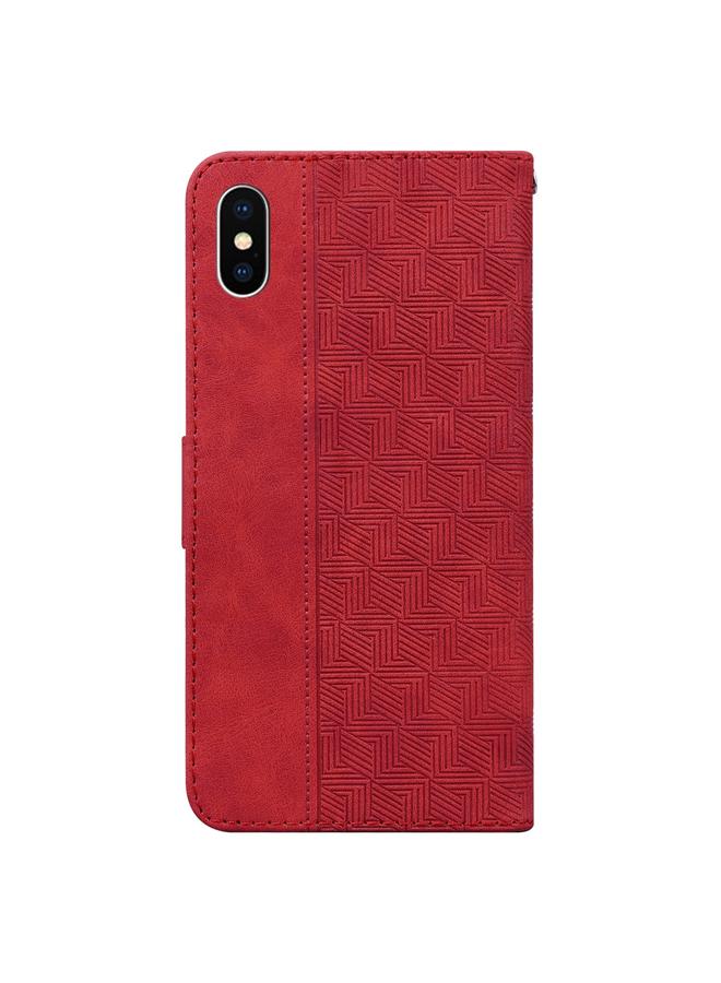 اس-توب جراب هاتف iPhone XS Max من الجلد المنقوش هندسيًا - Image 3