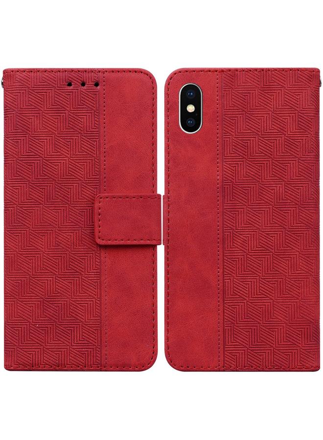 اس-توب جراب هاتف iPhone XS Max من الجلد المنقوش هندسيًا - Image 1