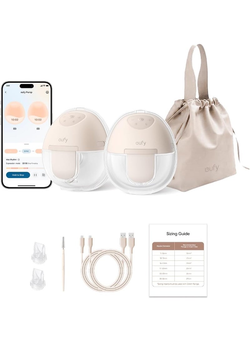 eufy Breast Pump E10, Wearable Breast Pump, Electric Hands-Free with App-Controlled Smart Rhythm Hospital-Grade Suction Portable Design Leak-Proof and Ultra-Quiet Performance - Image 1