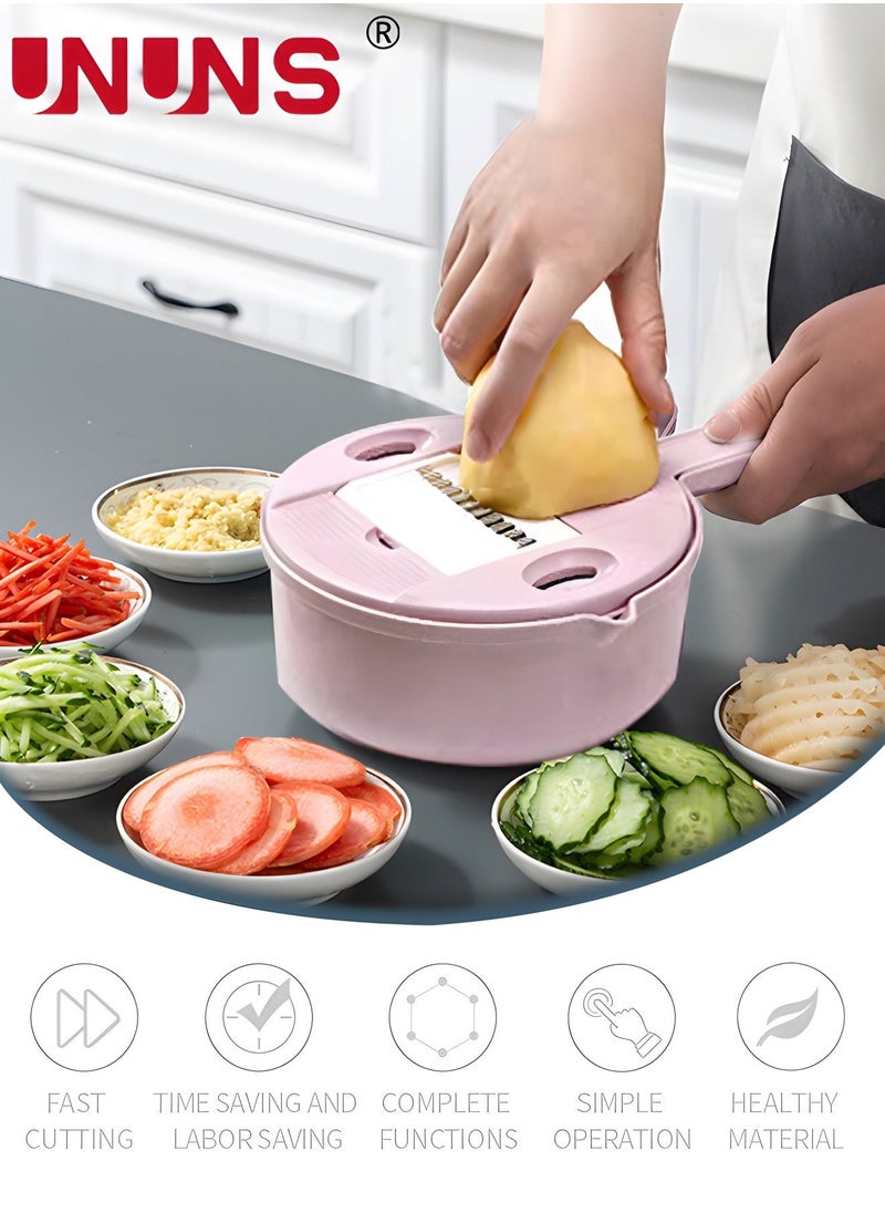 UNUNS Vegetable Chopper, 12 in 1 Multifunction Food Chopper, Multifunction Vegetable Cutter/Slicer with Container Dicing Machine Food Slicer Pro  - Image 2