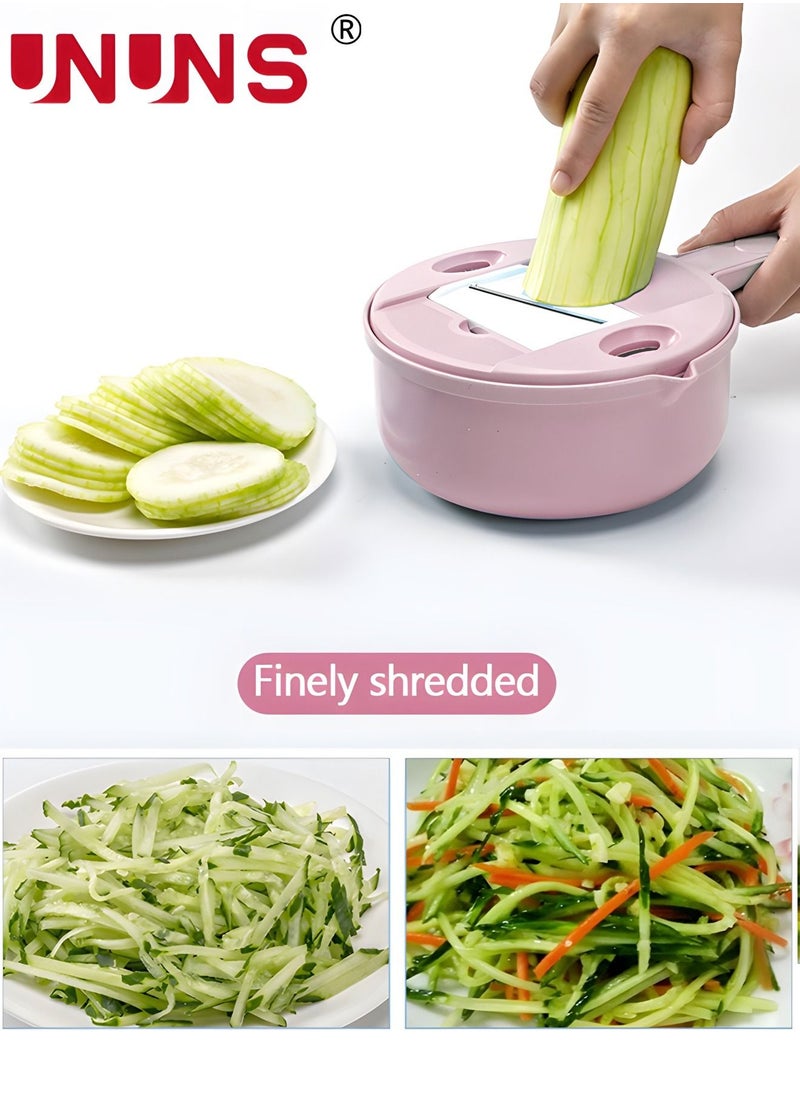 UNUNS - Vegetable Chopper, 12 in 1 Multifunction Food Chopper, Multifunction Vegetable Cutter/Slicer with Container Dicing Machine Food Slicer Pro - Image 1