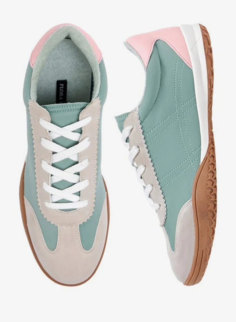 Flora Bella By Shoexpress PINK Women Panelled Lace-Up Sneakers for Women | Best Price UAE