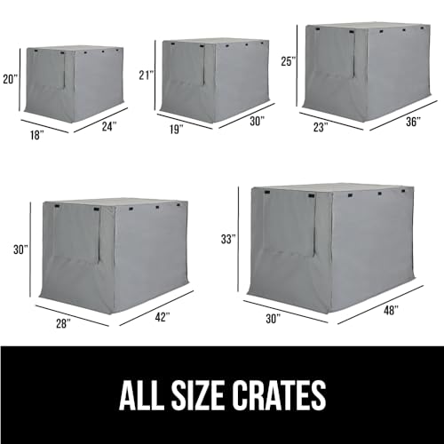 GORILLA GRIP Dog Crate Covers Compatible with Amazon Basics Dog Crates, All Sides Open, Privacy Cover Fits 42" Wire Kennel, Breathable Mesh Windows, Light Reducing Puppy Training Cage Topper, Gray - Image 3
