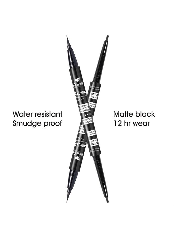 Kokie GEL INK DUAL ENDED EYELINER, Gel Eyeliner, Liquid Eyeliner - Image 1