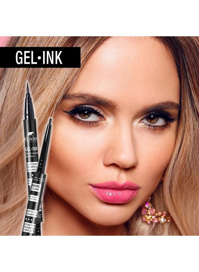 Kokie GEL INK DUAL ENDED EYELINER, Gel Eyeliner, Liquid Eyeliner - Image 3