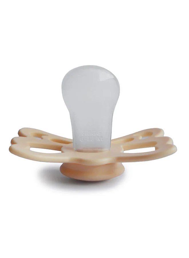 FRIGG Butterfly Anatomical Silicone Baby Pacifier 6-18M Pale Daffodil Size 2
