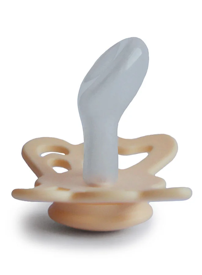FRIGG Butterfly Anatomical Silicone Baby Pacifier 6-18M Pale Daffodil Size 2