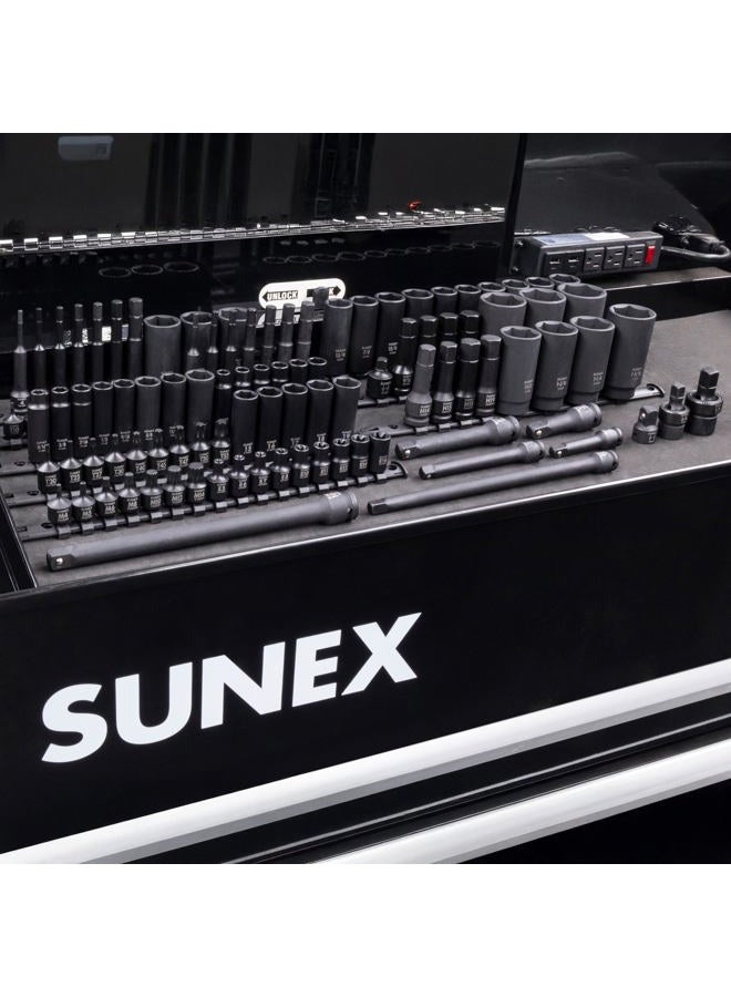 SUNEX 10105 3/8" & 1/2" Drive SAE & Metric 6 Point Standard & Deep with Star (E and Tamperproof), Triple Square, & Hex Bit, 105-Piece - Image 4