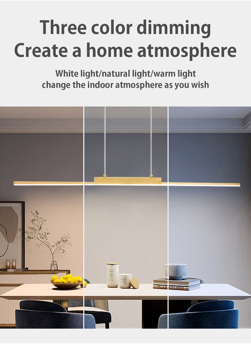 LOOPITYS 120CM - Three color temperature - Modern luxury - Restaurant pendant light, bedroom pendant light, 150cm height adjustable,chandelier,golden  - Image 3