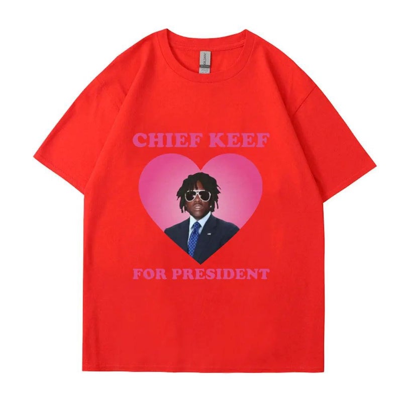 American style high street blockbuster rap CHIEF KEFF print fashion top men's loose hip hop T-shirt - Image 4