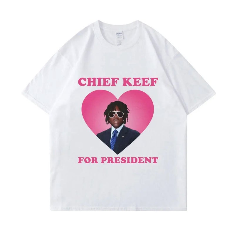 American style high street blockbuster rap CHIEF KEFF print fashion top men's loose hip hop T-shirt - Image 5