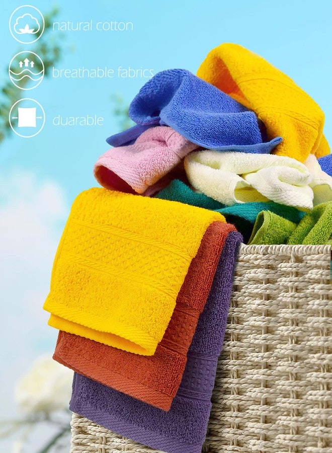 Cleanbear Wash Cloths for Your Body 24-Pack Washcloths Soft Cotton Face Cloths, Large Shower Wash Cloth Set (8 Colors 13” x 13”) 100% Cotton Small Towels for Bathrooms and Guestroom - Image 4