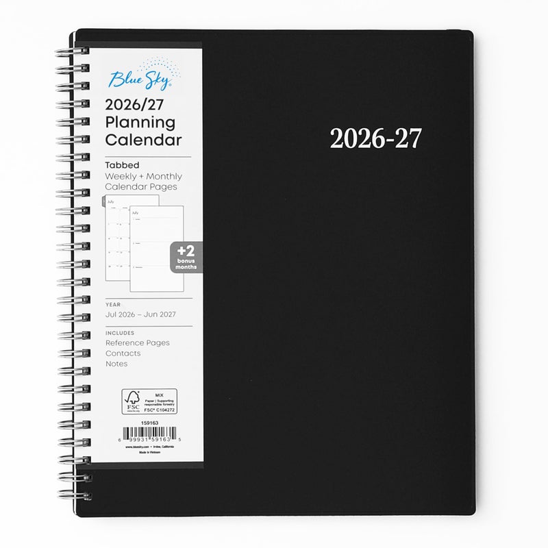 Blue Sky 2026-2027 Weekly and Monthly Academic Year Planner Calendar, July 2026 - June 2027, 7" x 9", Flexible Cover, Wirebound, Laminated Tabs, Enterprise - Image 1
