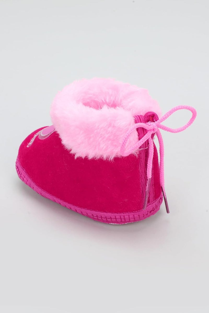 PureSole Baby Booties for Boys & Girls – Soft Plush Warm Indoor Crib Shoes with 'I Love Mom & Dad' Print – Non-Slip Sole – Infant First Walkers (6–12 Months) - Image 3
