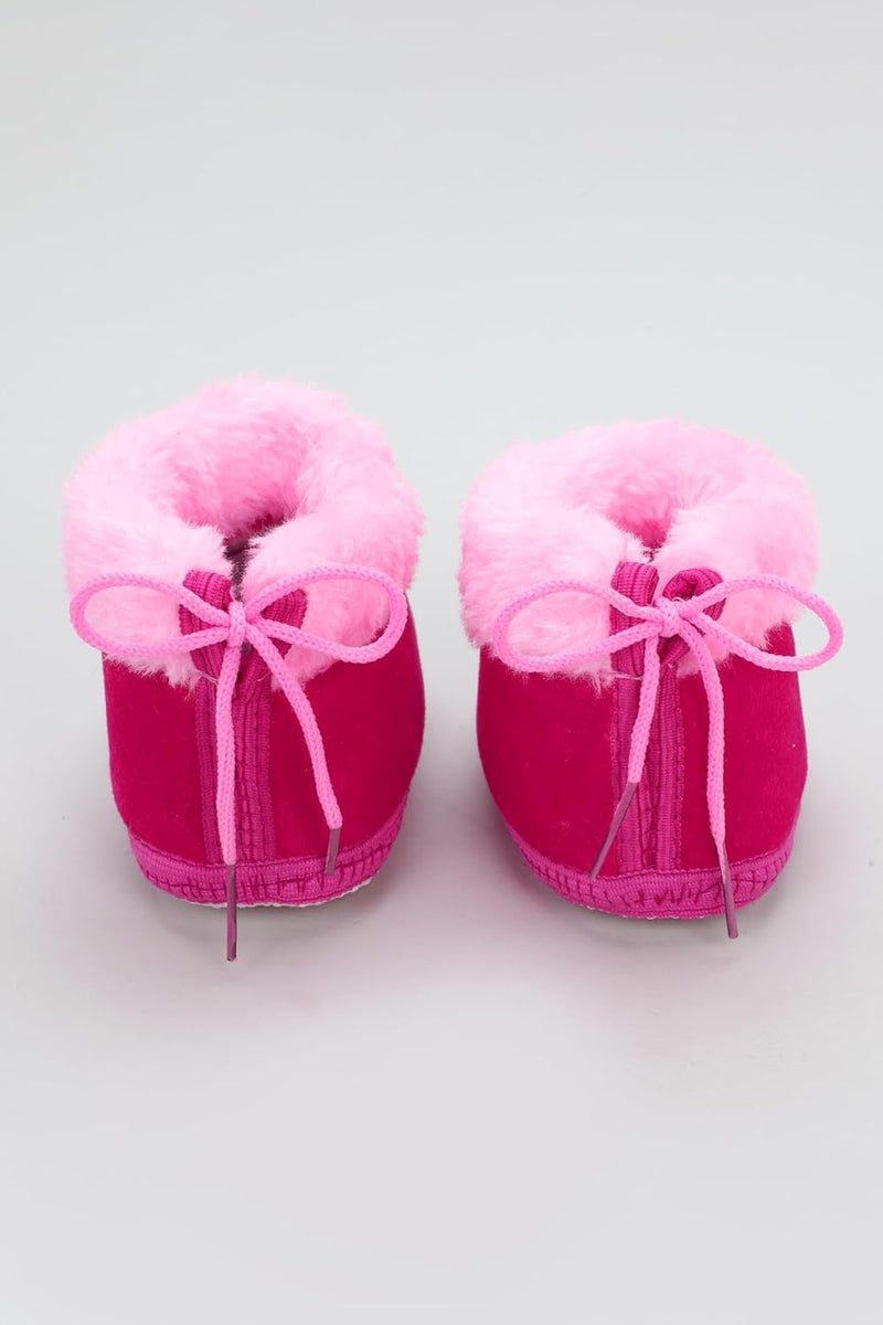 PureSole Baby Booties for Boys & Girls – Soft Plush Warm Indoor Crib Shoes with 'I Love Mom & Dad' Print – Non-Slip Sole – Infant First Walkers (6–12 Months) - Image 4