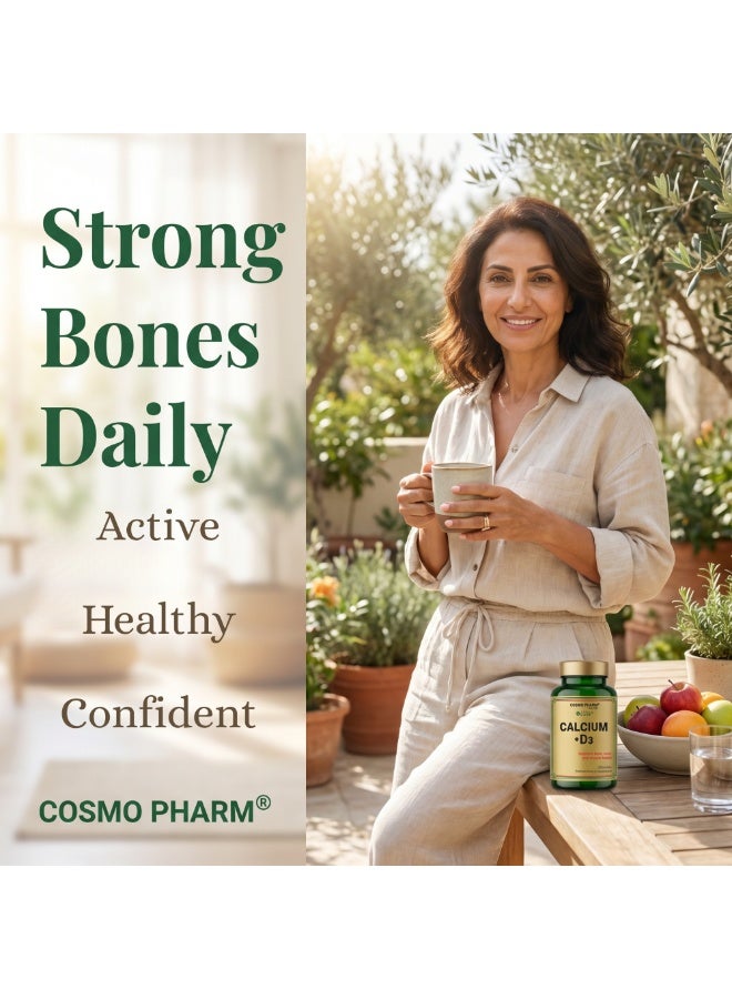 Cosmo Pharm Calcium + Vitamin D3 | Supports Strong Bones, Teeth & Muscle Function | 90 Tablets - Image 4