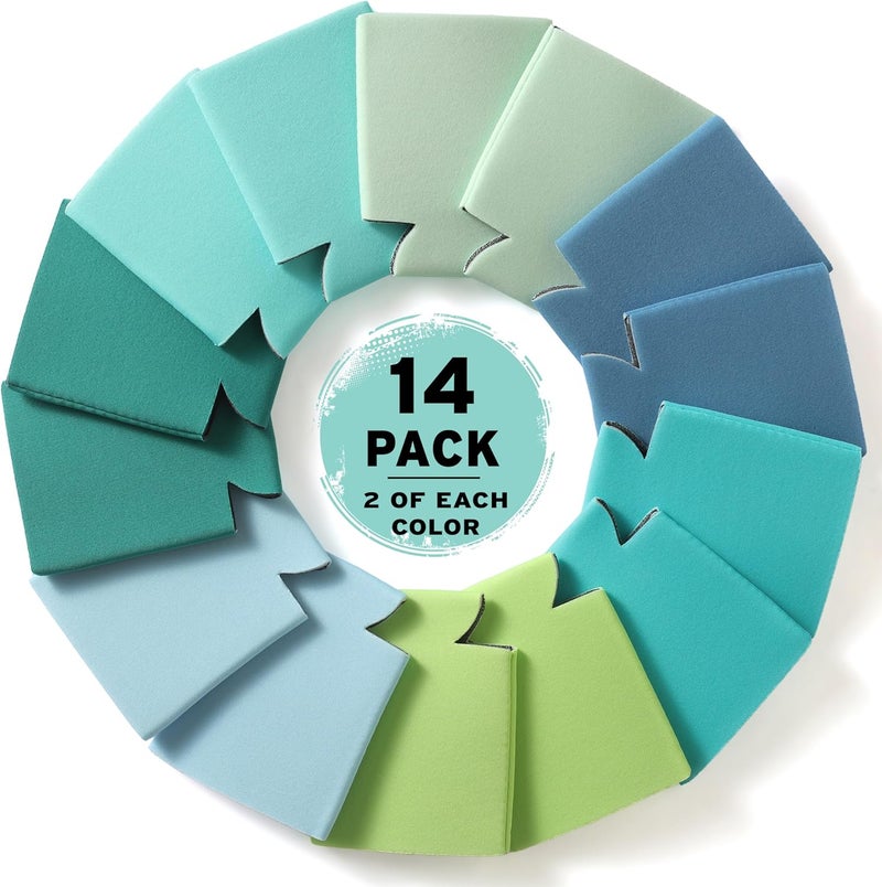 CURRENT CO. Blank Beer Can Cooler Sleeves (14-Pack) Soft Insulated Beer Cozy for Cans - HTV Friendly Plain Coolies in Bulk for Beer Cans & Bottles - Can Cozy Sublimation Blanks for Vinyl Projects & Wedding Favors - Image 3