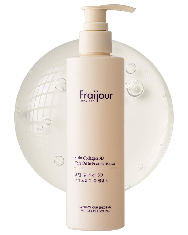 Fraijour Retin-Collagen 3D Core Oil to Foam Cleanser â€“ Acne-Fighting Cleanser with Sulfur, PHA & LHA, Removes Makeup & Sunscreen, Non-Greasy, Low pH, For Sensitive Skin, 7.41 oz. - Image 1