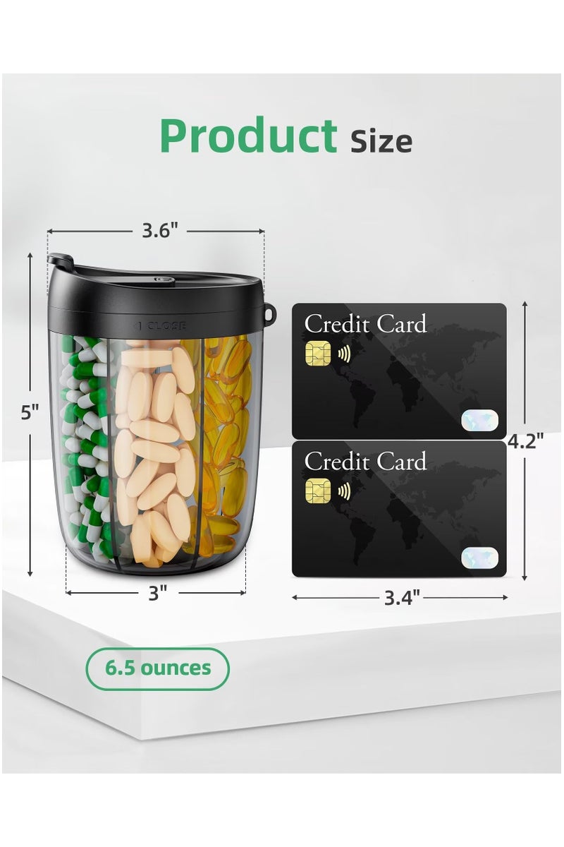 سوق نور زجاجة كبيرة لتنظيم المكملات الغذائية، تتسع لكمية كبيرة من الفيتامينات في موزع حبوب شهري واحد بتصميم مانع للاختلاط وفتحات واسعة، يسهل استرجاع الأدوية، تتضمن 20 قطعة من الملصقات اللاصقة - Image 5