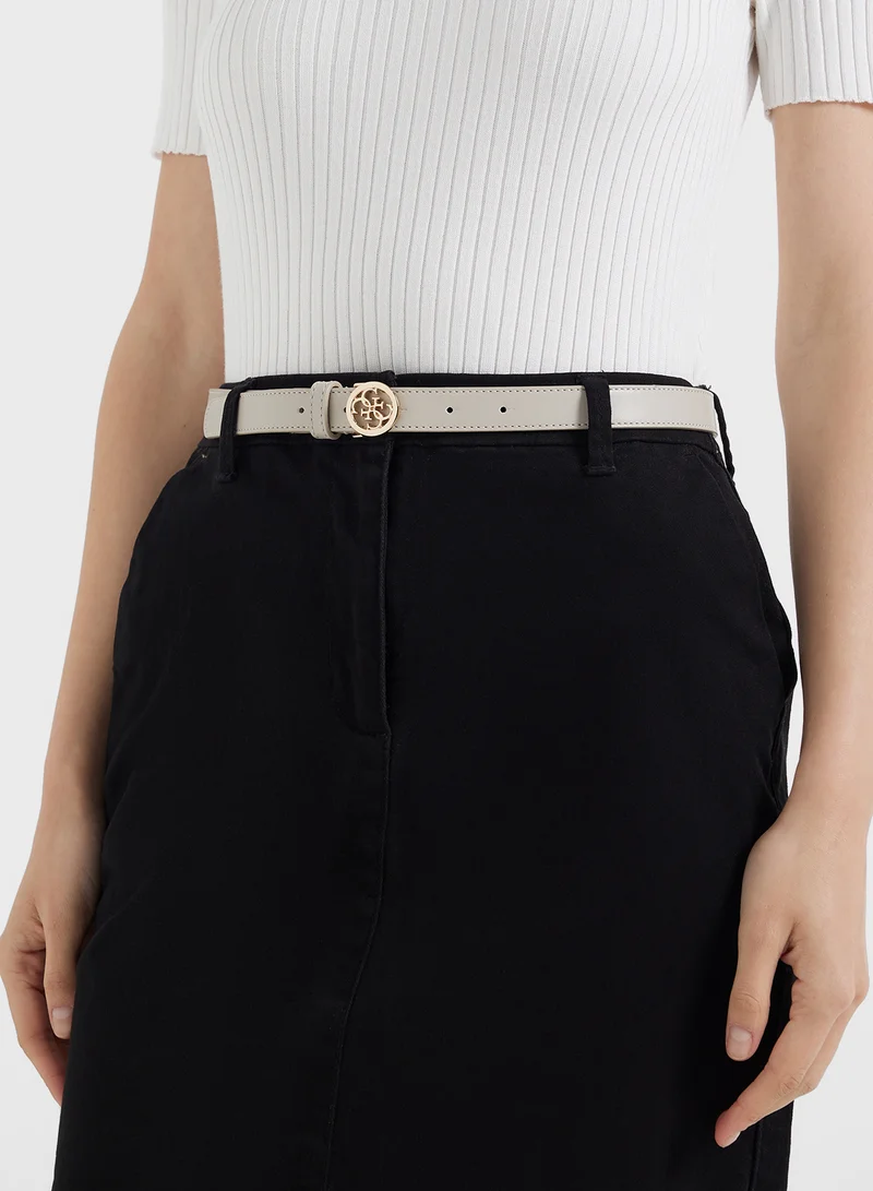 جس Logo Detailed None Allocated Hole  Belt