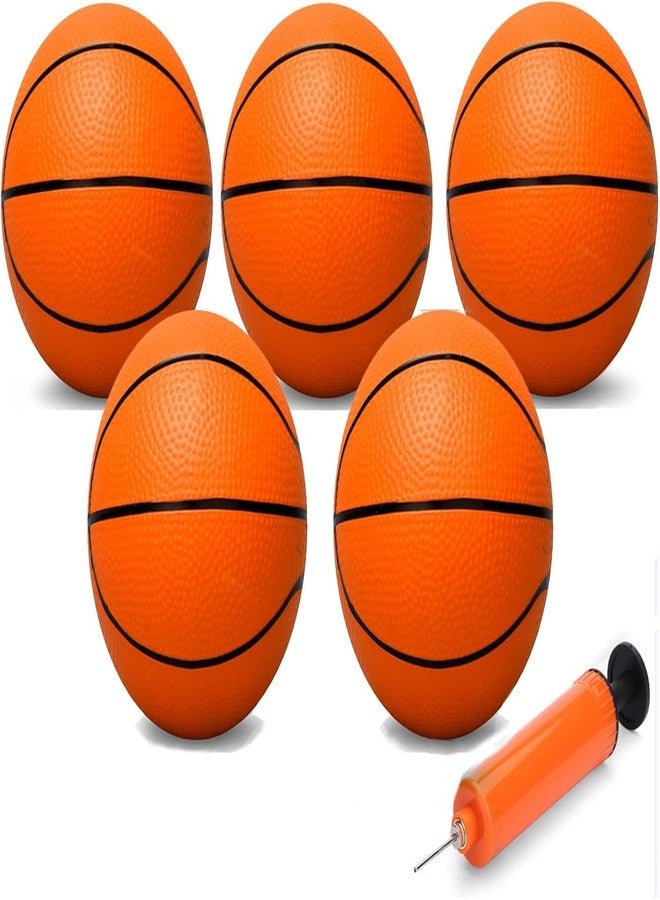 Amarlozn 9" Mini Basketball for Indoor Mini Basketball Hoop, Replacement Basketballs Soft Ball for Inflatable Pool, Pool Beach Sandbox Outdoor Sports Gift Pack for Toddler kids Adults, 5 PCS (with Pump) - Image 1