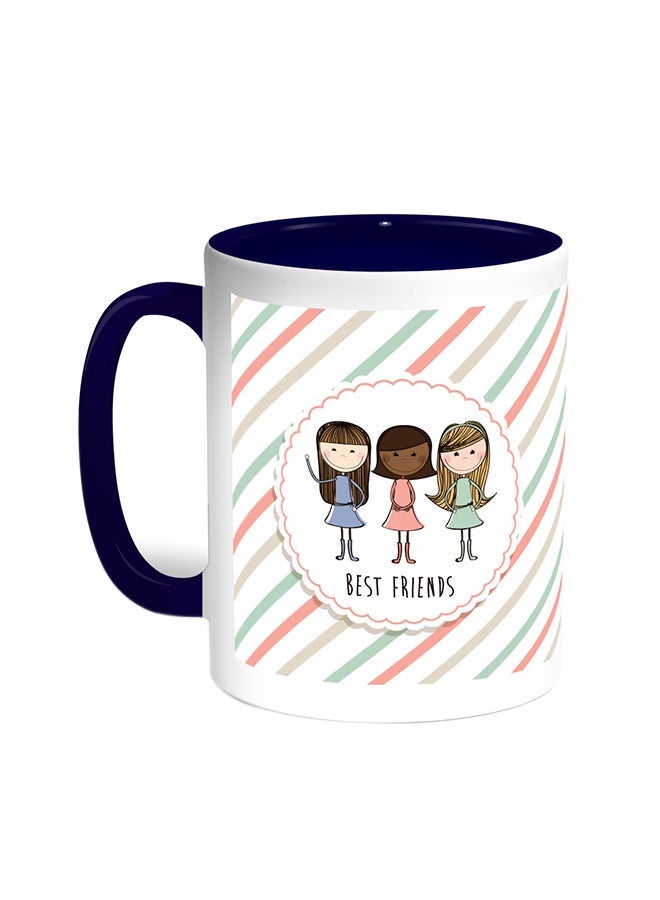 Best Friends Printed Coffee Mug Blue/White 11ounce