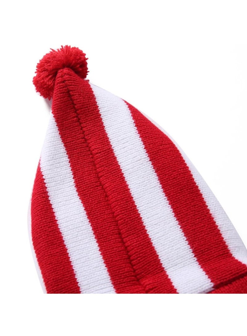 سترة كلاب مخططة باللونين الأحمر والأبيض، ملابس ناعمة ومريحة، مناسبة لعطلات الهالوين والكريسماس. - Image 5