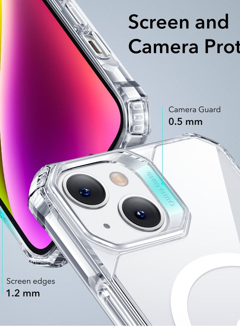 ESR Air Armor Case for iPhone 14 Plus, Military-Grade Protection with Shockproof Air-Guard Corners, Yellowing-Resistant Acrylic, Clear, MagSafe-Compatible, Raised Screen & Camera Guard