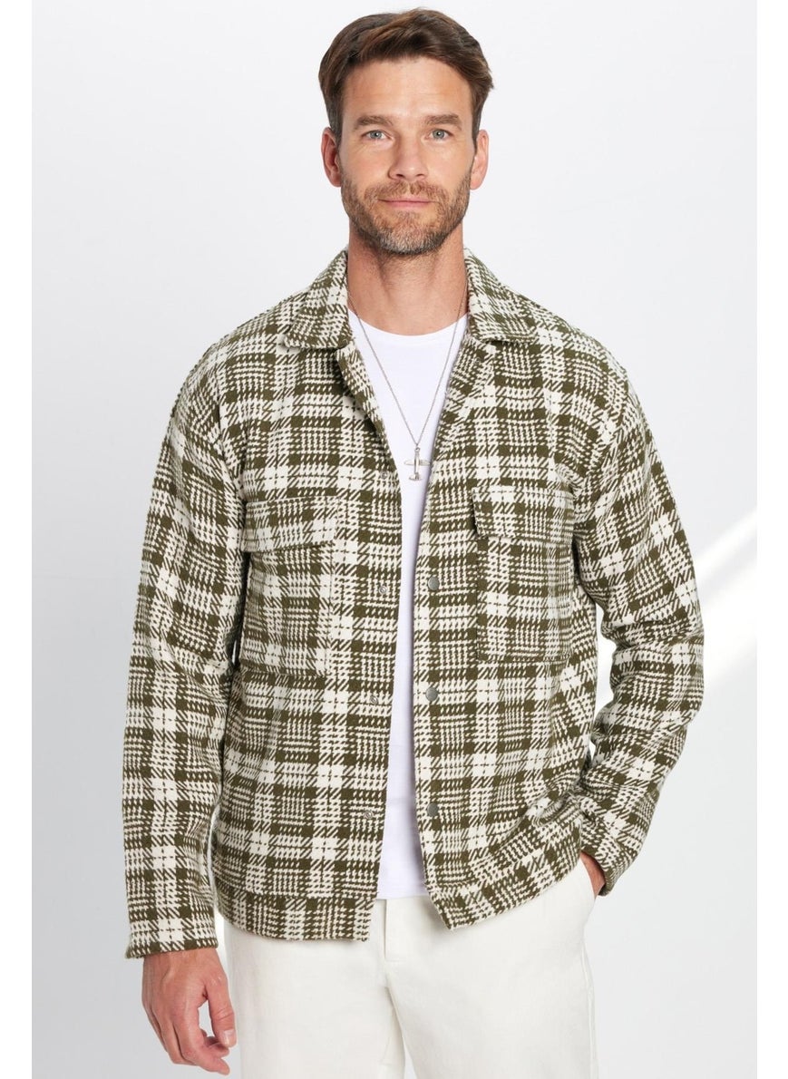 Men's Relax Fit Casual Cut Snap Fastener Double Pocket Checkered Winter Overcoat Shirt - pzsku/Z94E623EDB0DE68A129E3Z/45/_/1741257147/558bdb5a-3ff8-47c7-8500-3307e27e8564