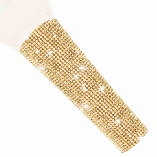 RhymKawa B58 Champagne Gold Cover Decorate Universal Wired Microphone SM58LC, Beta 58a, Glitter Rhinestones Sleeve Replacement Shining on Wedding Party Tours TV Shows - Image 1
