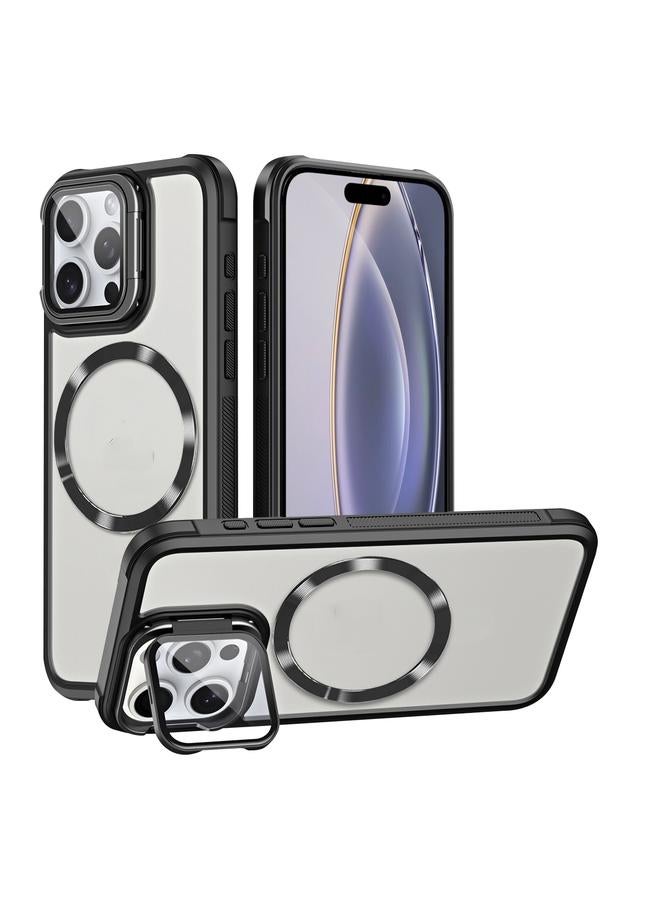 اس-توب جراب لهاتف iPhone 16 Pro مصنوع من مادة TPU الهجينة المصنوعة من مادة Magsafe المصنوعة من الأكريليك مع حبيبات CD - Image 1