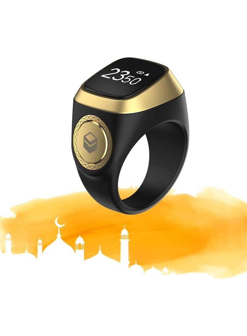Smart Counter IQIBLA Tasbih Zikr Ring with Vibration Reminder Black  - Image 1