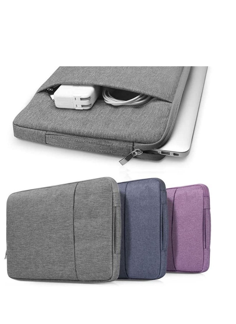 Generic - Grey Color Laptop Sleeve 13 inch Pouch Waterproof Portable Handle Laptop Case Protective Laptop Bag 13.6 Inch Laptop Carrying Bag Compatible For MacBook Air Pro HP 13.3 Inch - Image 1