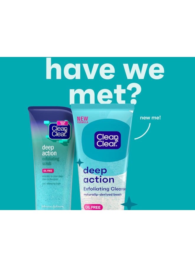 Clean & Clear مقشر وجه خالي من الزيت لتنظيف المسام العميقة، غسول وجه مهدئ مع حبيبات تقشير طبيعية، فرشاة وجه منعشة ومقشرة، 5 أونصات - Image 3