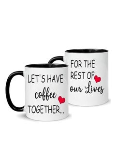 RYN Lets Have Coffee Together for The Rest of Our Lives Couple Mug Set,Bridal Shower Gifts Bride,Wedding Gift  Matching Bride and Groom Valentines Day Gifts,Mr Mrs Coffee Mugs  - Image 1