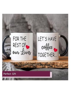 RYN Lets Have Coffee Together for The Rest of Our Lives Couple Mug Set,Bridal Shower Gifts Bride,Wedding Gift  Matching Bride and Groom Valentines Day Gifts,Mr Mrs Coffee Mugs  - Image 4