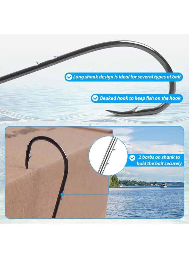 Shaddock Fishing Baitholder Hooks Long Shank Beak Baitholder Hooks 100Pcs Black Offset Bait Holder Jig Hooks with 2 Baitholder Barbs Size:4#-6/0# 1#-100pcs - Image 5