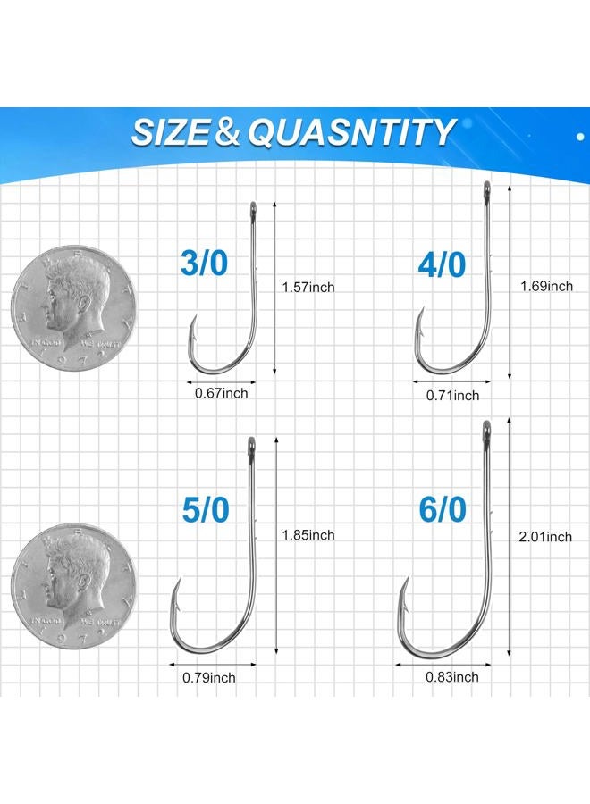 Shaddock Fishing Baitholder Hooks Long Shank Beak Baitholder Hooks 100Pcs Black Offset Bait Holder Jig Hooks with 2 Baitholder Barbs Size:4#-6/0# 1#-100pcs - Image 2