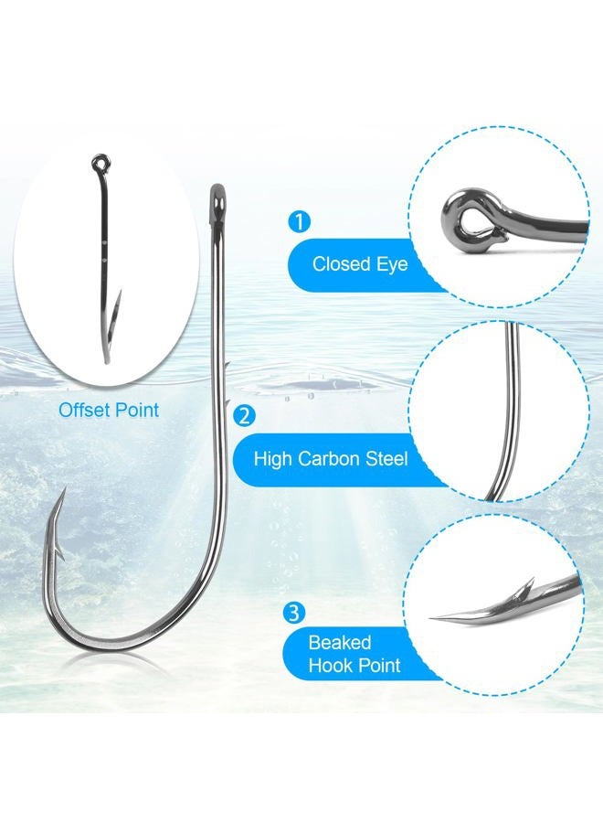 Shaddock Fishing Baitholder Hooks Long Shank Beak Baitholder Hooks 100Pcs Black Offset Bait Holder Jig Hooks with 2 Baitholder Barbs Size:4#-6/0# 1#-100pcs - Image 4