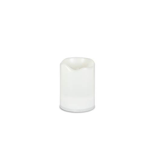 Gerson Outdoor Solar Flameless Candle Weatherproof White Resin Flickering Amber Flame (3x4) - Image 2