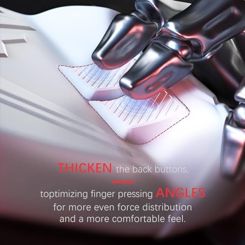PlayVital Armor Series Ergonomic Case for Steam Deck LCD Soft Cover Protective Silicone Protector with Back Button Enhancement Designed Thumb Grips Caps for Steam Deck White - Image 3