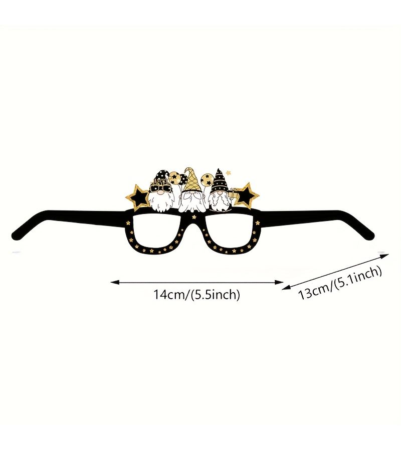 Black Golden Paper Glasses Frames 12pc for Party Photo Booth Props Selfie Fun - Image 2
